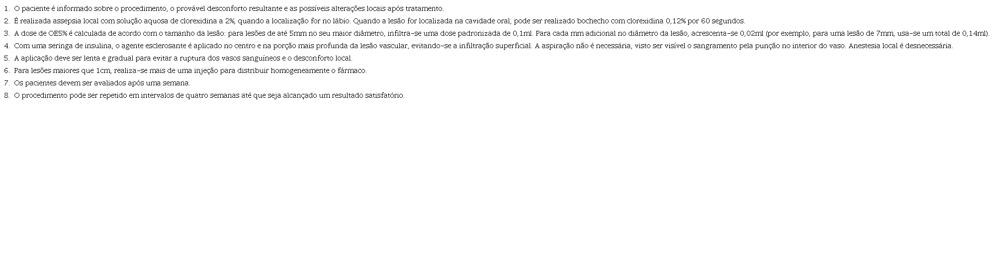Protocolo para tratamento de lago venoso oral