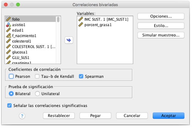 Pasos para llevar a cabo una correlaci&oacute;n en SPSS.